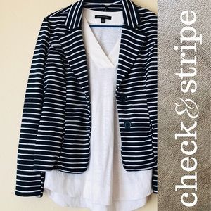 Blue & white stripped cotton blazer
